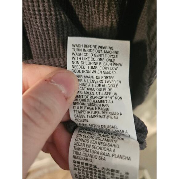 Style & Co Womens size 3X cotton Embroidered Thermal Top Waffle Knit Gray Desert - Picture 7 of 8